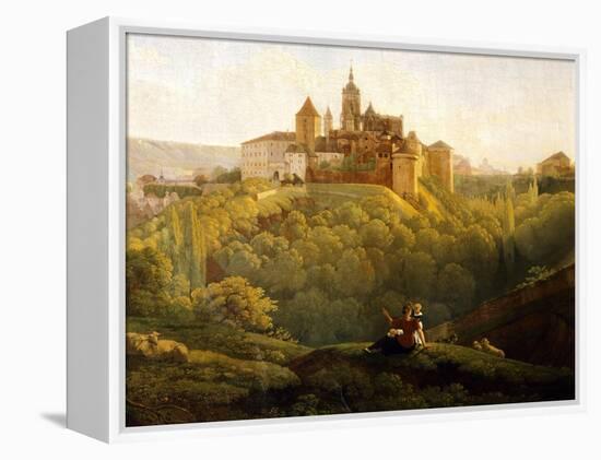 View of Prague Castle from the West, Czech Republic-Anton Raphael Mengs-Framed Premier Image Canvas