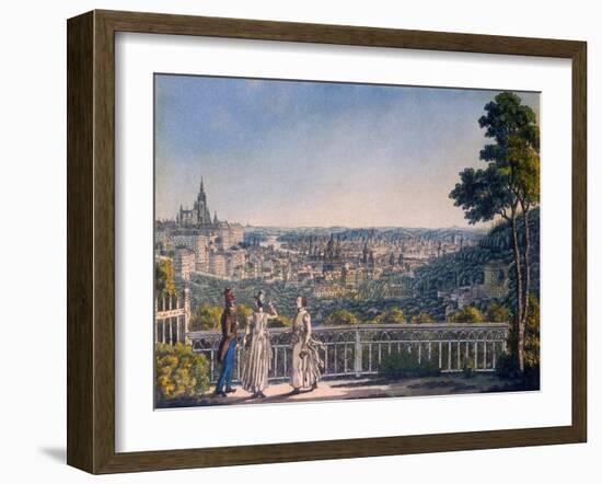 View of Prague from the Garden of Strahov Monastery, 1835-Vincenc Morstadt-Framed Giclee Print
