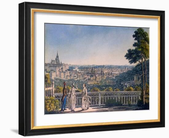 View of Prague from the Garden of Strahov Monastery, 1835-Vincenc Morstadt-Framed Giclee Print