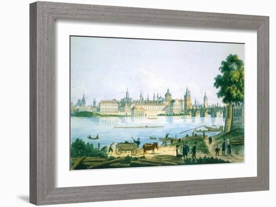 View of Prague from the Little Quarter, 1830-Vincenc Morstadt-Framed Giclee Print