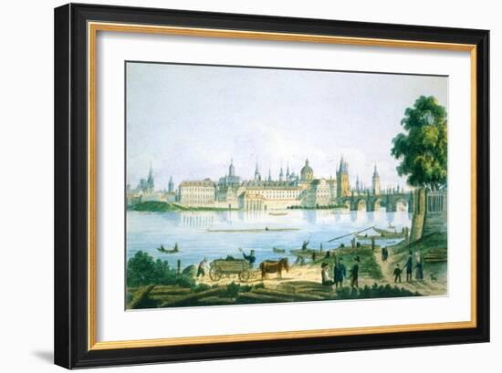 View of Prague from the Little Quarter, 1830-Vincenc Morstadt-Framed Giclee Print