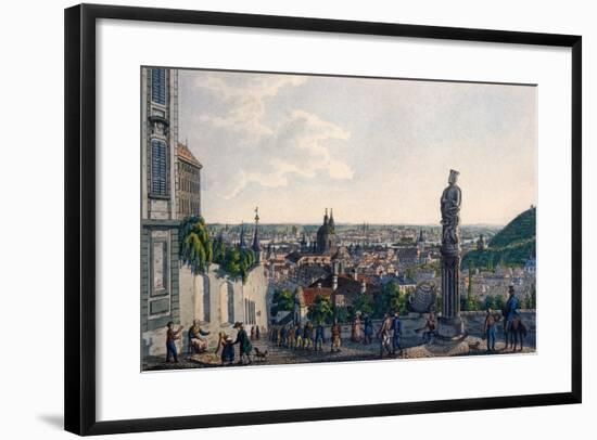 View of Prague from the New Castle Steps, 1835-Vincenc Morstadt-Framed Giclee Print