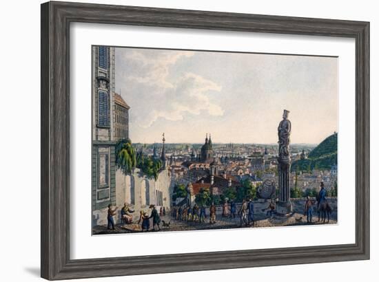 View of Prague from the New Castle Steps, 1835-Vincenc Morstadt-Framed Giclee Print