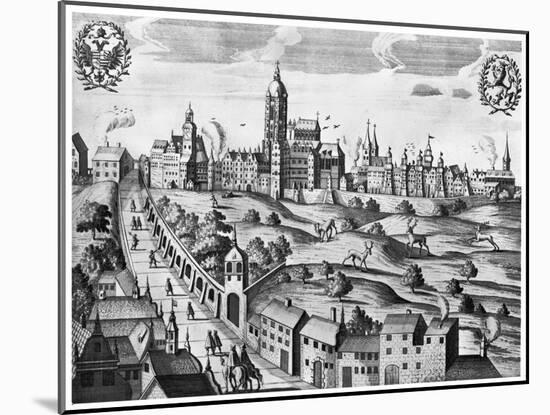 View of Prague Showing the Imperial Palace and the College of Theology, circa 1618-null-Mounted Giclee Print