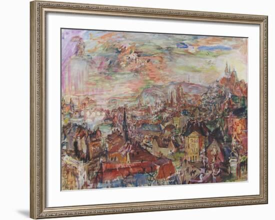 View of Prague-Oskar Kokoschka-Framed Collectable Print