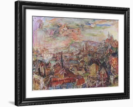 View of Prague-Oskar Kokoschka-Framed Collectable Print