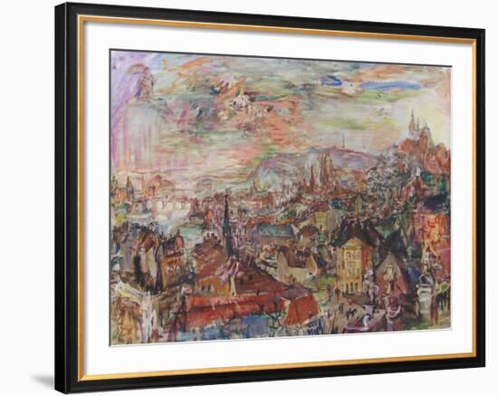 View of Prague-Oskar Kokoschka-Framed Collectable Print