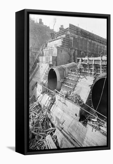 View of Progression of Dam Site-null-Framed Premier Image Canvas