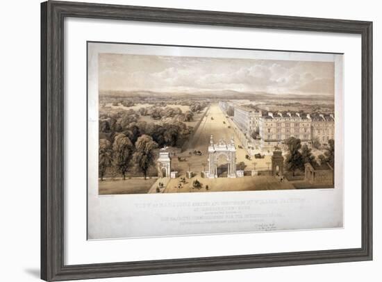 View of Queen's Gate, Hyde Park, Kensington, London, 1857-Day & Son-Framed Giclee Print