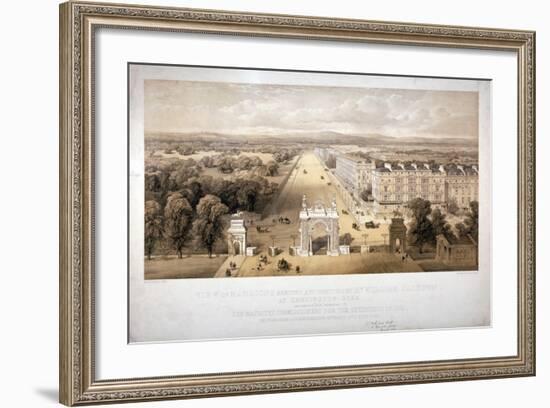 View of Queen's Gate, Hyde Park, Kensington, London, 1857-Day & Son-Framed Giclee Print