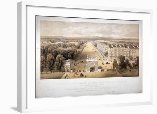 View of Queen's Gate, Hyde Park, Kensington, London, 1857-Day & Son-Framed Giclee Print