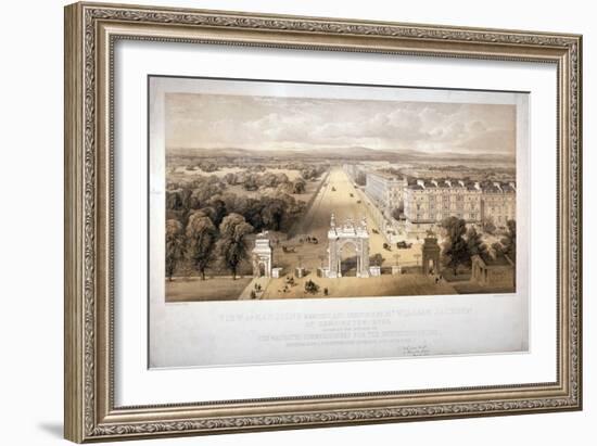 View of Queen's Gate, Hyde Park, Kensington, London, 1857-Day & Son-Framed Giclee Print