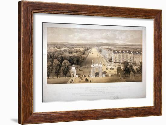 View of Queen's Gate, Hyde Park, Kensington, London, 1857-Day & Son-Framed Giclee Print