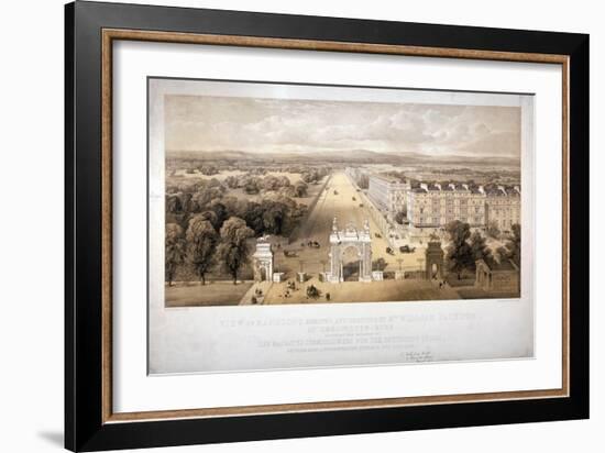 View of Queen's Gate, Hyde Park, Kensington, London, 1857-Day & Son-Framed Giclee Print