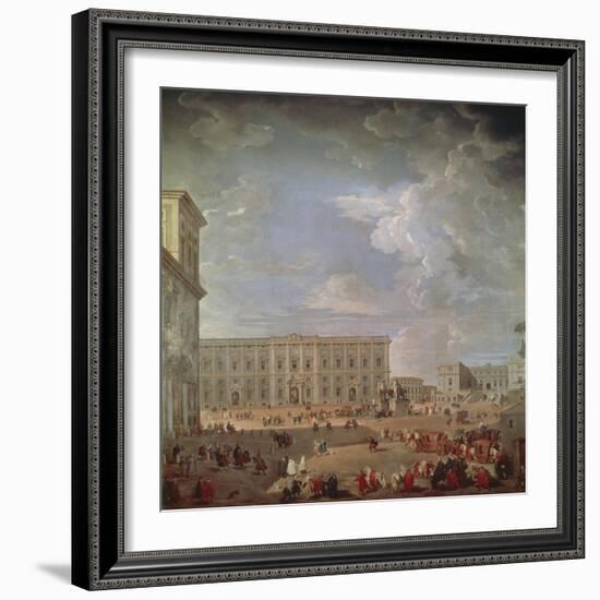 View of Quirinale and Piazza Di Monte Cavallo-Giovanni Paolo Pannini-Framed Giclee Print