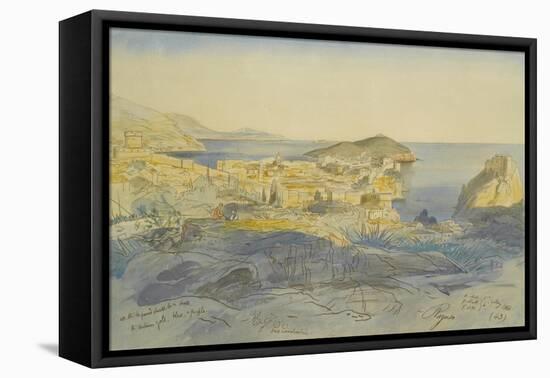 View of Ragusa (Dubrovnik), 1866 (Pencil, Pen & Ink and W/C on Paper)-Edward Lear-Framed Premier Image Canvas