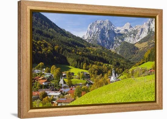 View of Ramsau in Autumn, Near Berchtesgaden, Bavaria, Germany, Europe-Miles Ertman-Framed Premier Image Canvas