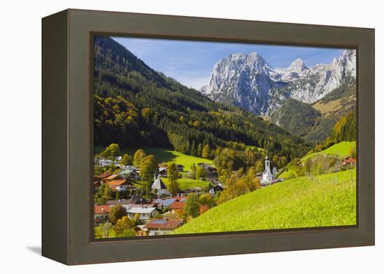 View of Ramsau in Autumn, Near Berchtesgaden, Bavaria, Germany, Europe-Miles Ertman-Framed Premier Image Canvas