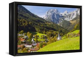 View of Ramsau in Autumn, Near Berchtesgaden, Bavaria, Germany, Europe-Miles Ertman-Framed Premier Image Canvas