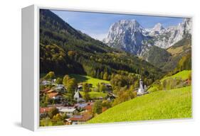 View of Ramsau in Autumn, Near Berchtesgaden, Bavaria, Germany, Europe-Miles Ertman-Framed Premier Image Canvas