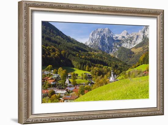 View of Ramsau in Autumn, Near Berchtesgaden, Bavaria, Germany, Europe-Miles Ertman-Framed Photographic Print