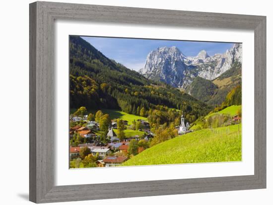 View of Ramsau in Autumn, Near Berchtesgaden, Bavaria, Germany, Europe-Miles Ertman-Framed Photographic Print