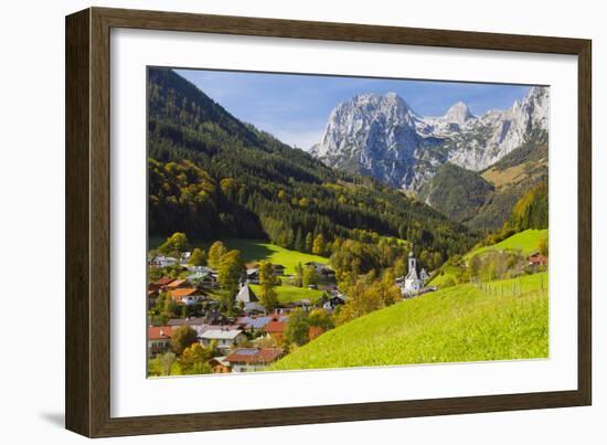 View of Ramsau in Autumn, Near Berchtesgaden, Bavaria, Germany, Europe-Miles Ertman-Framed Photographic Print