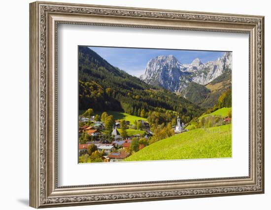 View of Ramsau in Autumn, Near Berchtesgaden, Bavaria, Germany, Europe-Miles Ertman-Framed Photographic Print