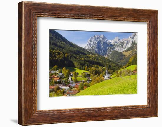 View of Ramsau in Autumn, Near Berchtesgaden, Bavaria, Germany, Europe-Miles Ertman-Framed Photographic Print