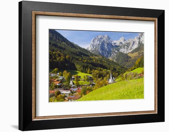 View of Ramsau in Autumn, Near Berchtesgaden, Bavaria, Germany, Europe-Miles Ertman-Framed Photographic Print