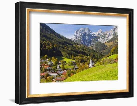 View of Ramsau in Autumn, Near Berchtesgaden, Bavaria, Germany, Europe-Miles Ertman-Framed Photographic Print