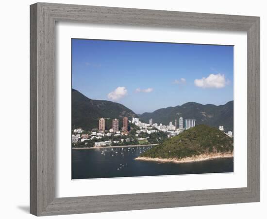 View of Repulse Bay from Ocean Park, Hong Kong Island, Hong Kong, China, Asia-Ian Trower-Framed Photographic Print