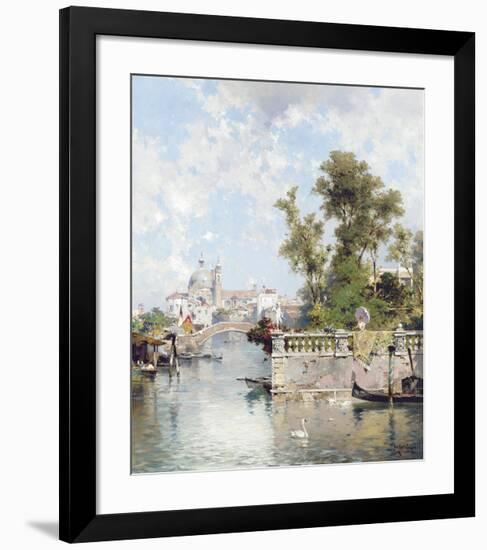 View of Rio Ognissanti with Church of Gesuati beyond-Franz Richard Unterberger-Framed Premium Giclee Print