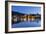 View of River Moselle and Bernkastel-Kues at dusk, Rhineland-Palatinate, Germany, Europe-Ian Trower-Framed Photographic Print