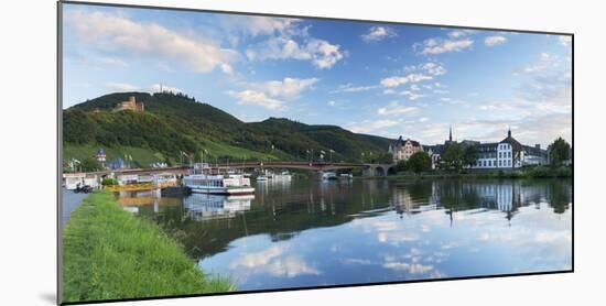 View of River Moselle and Bernkastel-Kues, Rhineland-Palatinate, Germany, Europe-Ian Trower-Mounted Photographic Print