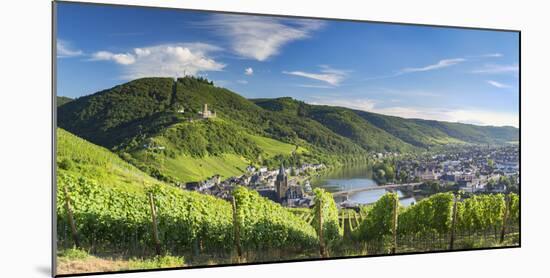 View of River Moselle and Bernkastel-Kues, Rhineland-Palatinate, Germany-Ian Trower-Mounted Photographic Print