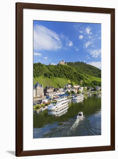 View of River Moselle and Burg Landshut, Bernkastel-Kues, Rhineland-Palatinate, Germany-Ian Trower-Framed Photographic Print