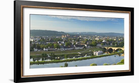 View of River Moselle and Trier, Rhineland-Palatinate, Germany, Europe-Ian Trower-Framed Photographic Print