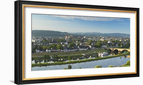 View of River Moselle and Trier, Rhineland-Palatinate, Germany, Europe-Ian Trower-Framed Photographic Print