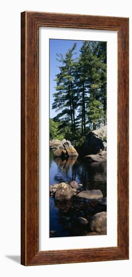 View of Rocks in a River, Moose River, Adirondack Mountains, New York State, USA-null-Framed Photographic Print