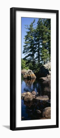 View of Rocks in a River, Moose River, Adirondack Mountains, New York State, USA-null-Framed Photographic Print