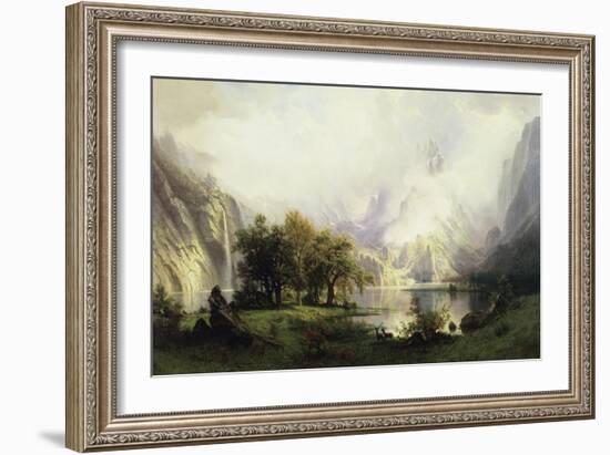 View of Rocky Mountains-Albert Bierstadt-Framed Giclee Print