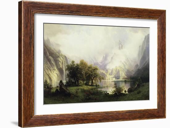 View of Rocky Mountains-Albert Bierstadt-Framed Giclee Print