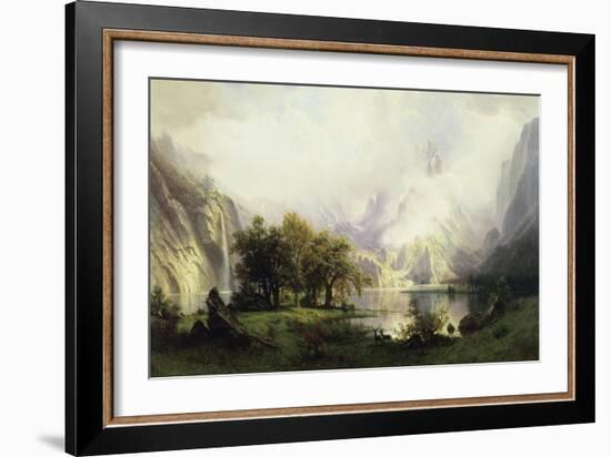 View of Rocky Mountains-Albert Bierstadt-Framed Giclee Print