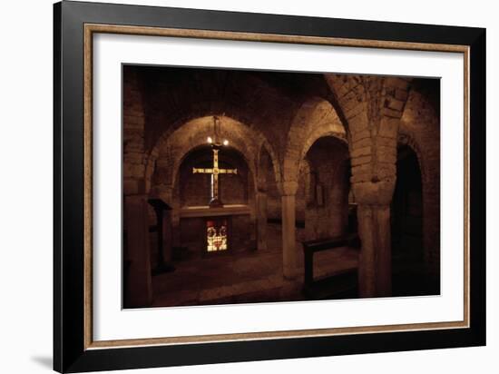 View of Romanesque Crypt, Church of Saints Vitalis and Agricola, Bologna, Emilia-Romagna, Italy-null-Framed Giclee Print