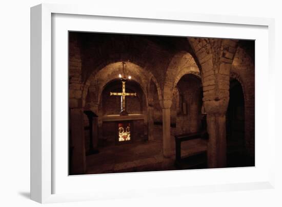 View of Romanesque Crypt, Church of Saints Vitalis and Agricola, Bologna, Emilia-Romagna, Italy-null-Framed Giclee Print