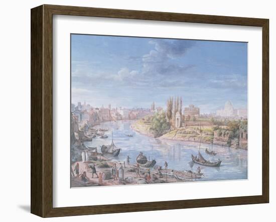 View of Rome with St. Peter's and Castel Sant' Angelo in the Distance, 1685-Gaspar van Wittel-Framed Giclee Print