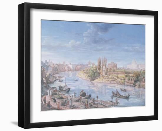 View of Rome with St. Peter's and Castel Sant' Angelo in the Distance, 1685-Gaspar van Wittel-Framed Giclee Print