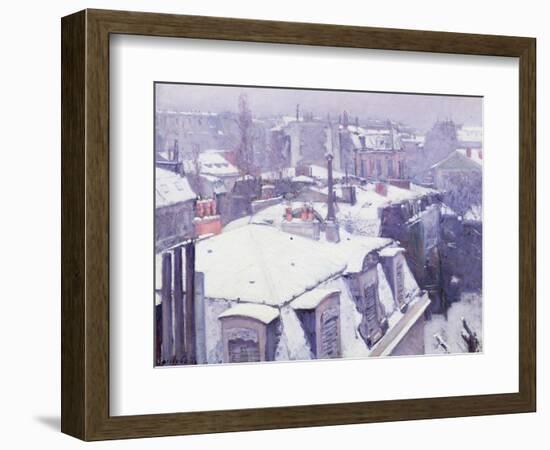 View of Roofs or Roofs Under Snow, 1878-Gustave Caillebotte-Framed Giclee Print