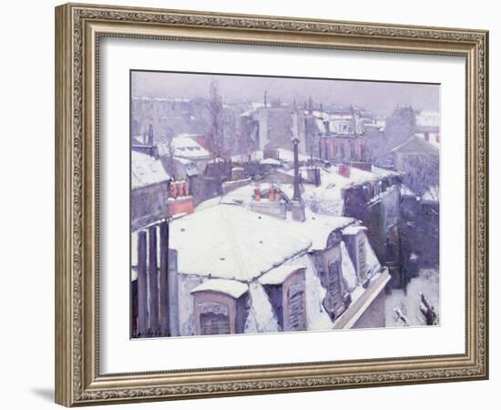 View of Roofs or Roofs Under Snow, 1878-Gustave Caillebotte-Framed Giclee Print